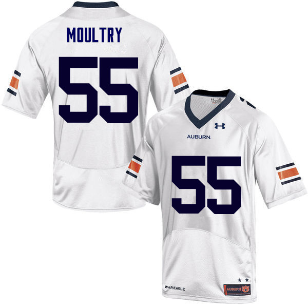 Men Auburn Tigers #55 T.D. Moultry College Football Jerseys Sale-White - Click Image to Close